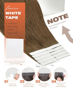 Sunny Hair Tape in Hair Extensions Real Human Hair Invisible Remy Hair Extensions Tape ins for Women Light Brown 14 inch 20Pcs