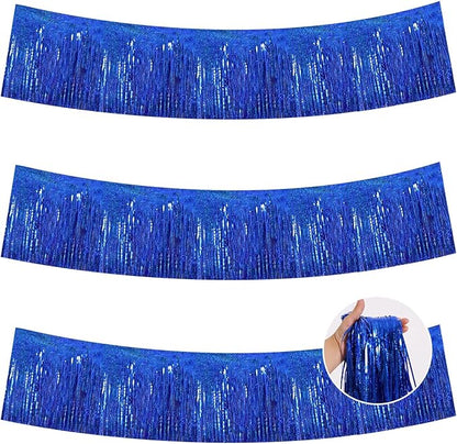 BEISHIDA Laser Blue Fringe Garland Banner 30ft Wall Tinsel Foil Streamers | by Beishida