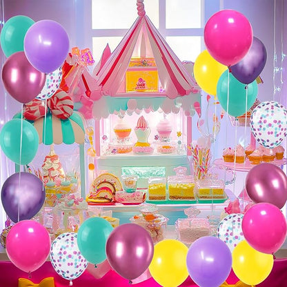 Purple Pink Blue Confetti Balloon, Birthday Balloons Party Decorations- 12in - Image 7