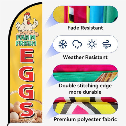 Farm Fresh Eggs Feather Flag - Image 6
