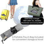 NITION Ceramic Tourmaline Hair Straighteners LCD Flat Iron MCH 10s Fast Heating Up. 1" Smooth 3D Floating Plate Healthy Straightening Tools. Travel Pouch Bag. Dual Voltage. Elegant Gift Box