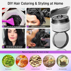 Black Temporary Hair Dye,Temporary Hair Color Wax,Natural Washable Hair Dye Temp Hair Color for Women Men Kids Party Cosplay Halloween