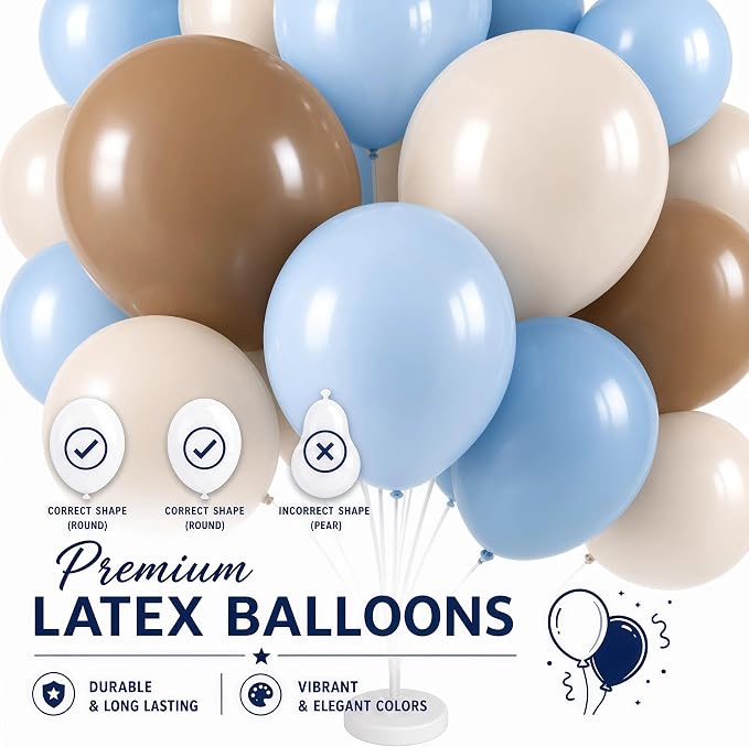 Blue Brown 10” Balloons Column Kit - Image 5