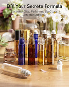 ULG 4/8/12-Pack Essential Oil Roller Bottles 10ml, Empty Bottles with Stainless Steel Roller Balls and Waterproof Labels, Roller Balls For Essential Oils
