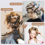 Hair Clips for Styling - 6 pcs No Crease Hair Clips for Women - Non Slip Duck Billed Hair Roller Clips with Silicone Band - Salon Hair Sectioning Clips Black White