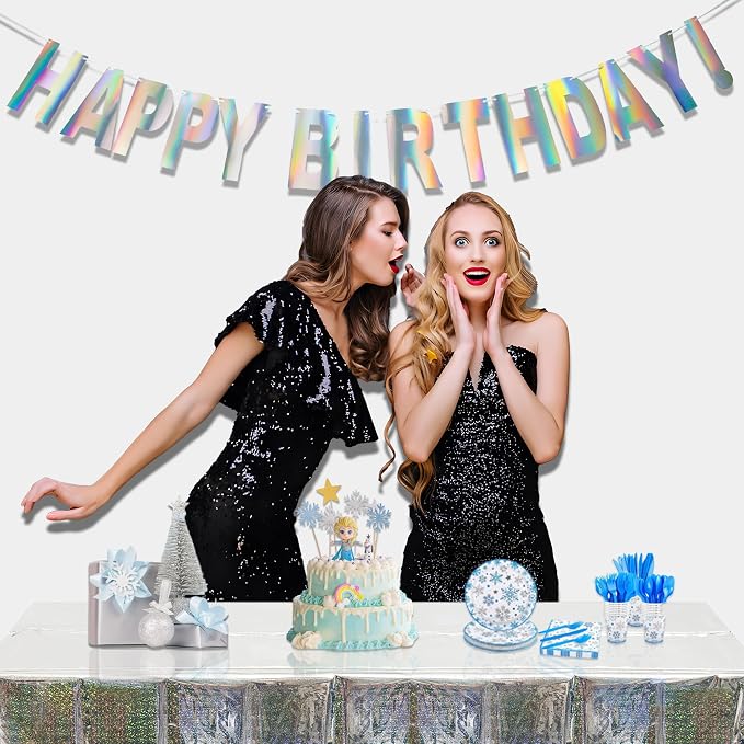 Holographic Happy Birthday Banner - Image 3