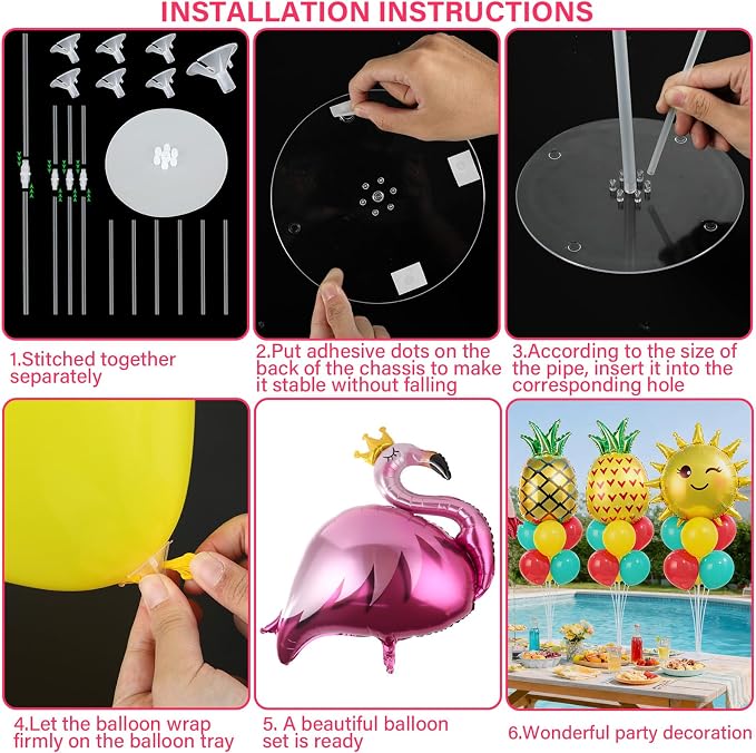 4 Sets Summer Tropical Party Balloons Stand Kit - Image 3