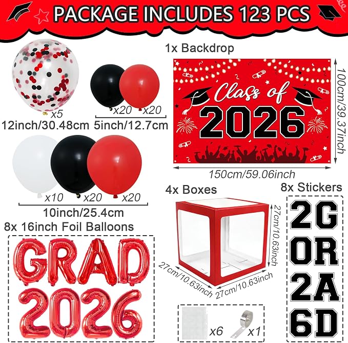 Graduation Decorations 2026, Balloon Arch Kit and Backdrop - Image 3