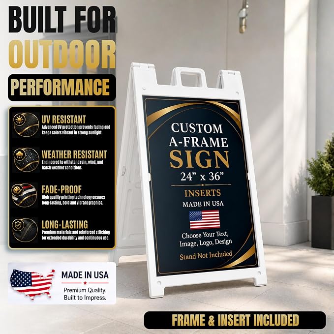 Plastic Sign HolderA-Frame Sidewalk Curb Std by BCB 24x36 | Printed in USA | - Image 4