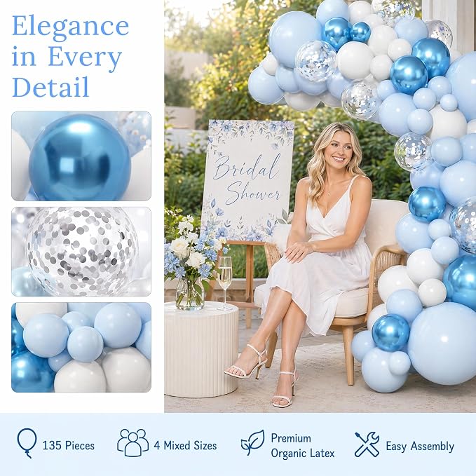 KARLURE Blue Balloon Arch Kit Garland - Image 6