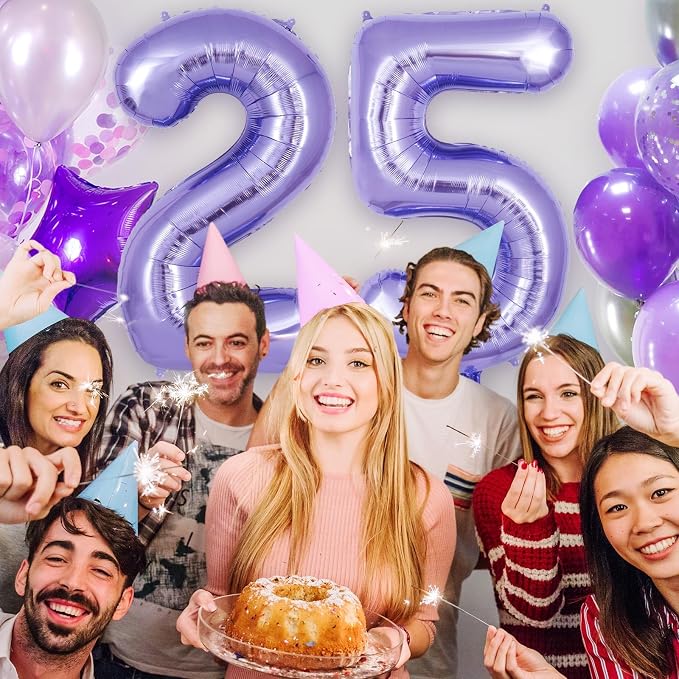 Purple Number 5 Balloon 40 Inch, Big Large Foil Helium Number Balloons - Image 5