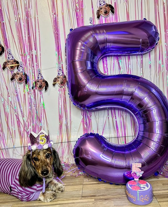 40 Inch Purple Number 7 Balloon Birthday Party Decorations - Image 2