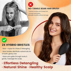 Boar Bristle Hair Brush Since 1965 British Craftsmanship, Handmade Natural Wood Slick Back Hairbrush, Soft Bristles Gentle Detangling Smoothing Women Men Kids Long Curly Thick,Thin, Fine Hair
