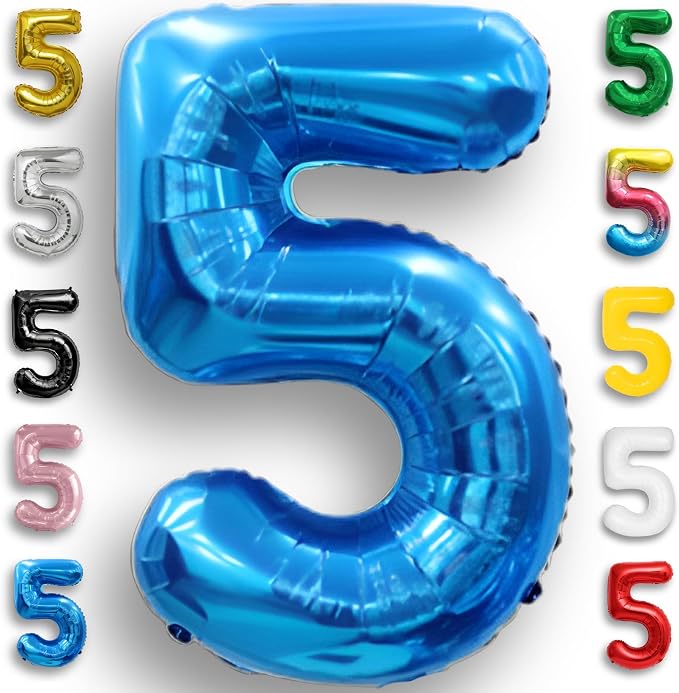 Blue Number Balloon 5 Mylar Foil Balloons 16 inch by Unknown