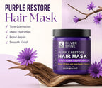 Silver Shine Purple Hair Mask for Gray Hair – Deep Conditioning Toner Treatment to Neutralize Brassiness, Restore Moisture & Brighten Dull Hair – Paraben & Sulfate Free, Made in USA, 8oz