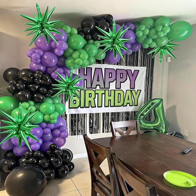 9Pcs Green Star Balloons, Large Explosion Star Foil Balloons, Metallic Green - Image 5