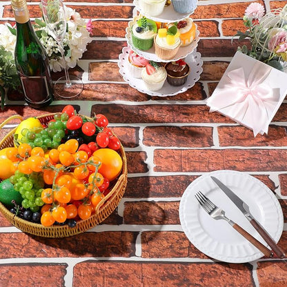 VitalCozy 10x 8ft Dark Red Brick Wall Backdrop Fabric Photo Background | Large - Image 5