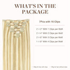 GOO GOO Clip in Hair Extensions Real Human Hair, Remy Human Hair Extensions Clip ins for Women, Natural Human Hair, 22inch 170g 7Pcs, #18D/22F Dirty Blonde Highlights