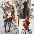 DRESHOW 6 PCS Adjustable Headbands for Women Knotted Headbands Elastic Non-Slip Fashion Hair Bands for Workout Sports Running Yoga