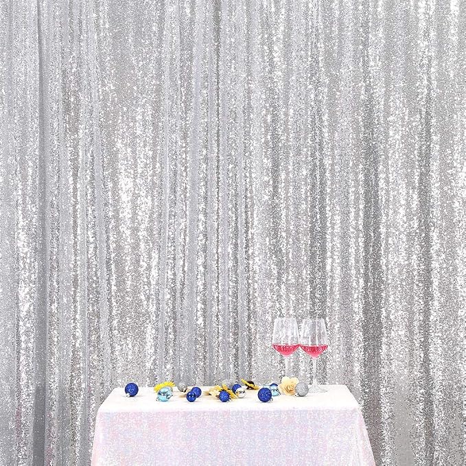Eternal Beauty Silver 3mm Sequin Backdrop 8x10 Ft - Image 3