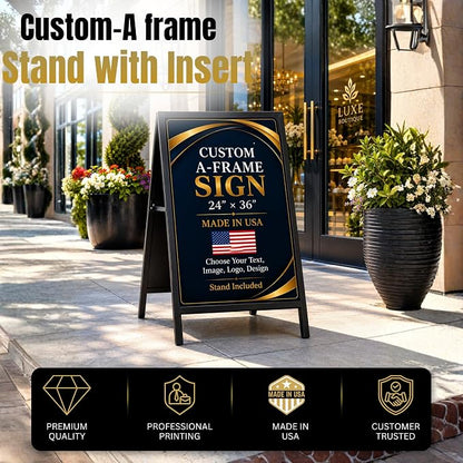 Metal Sign HolderA-Frame Sidewalk Curb Stand by BCB 24x36 | Printed in USA | - Image 2