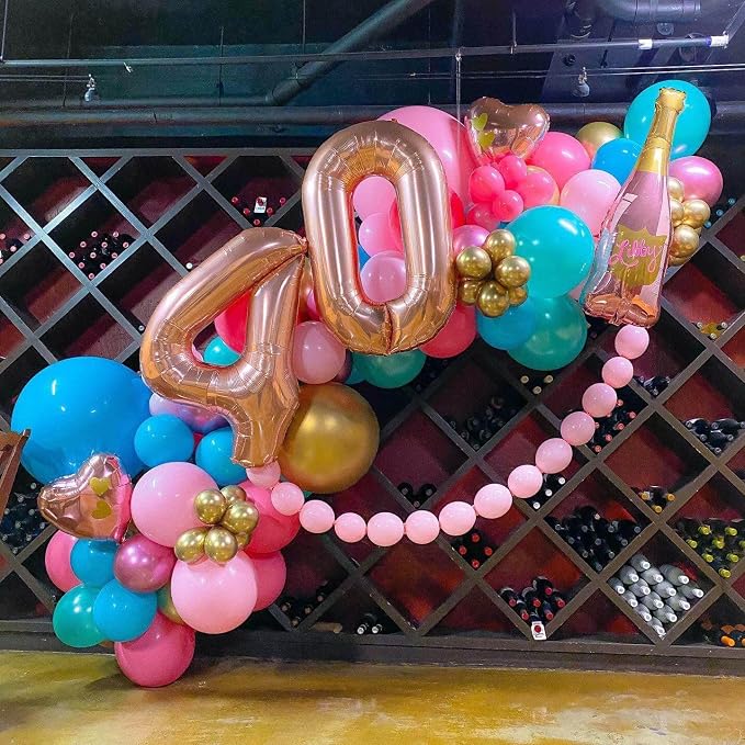 40 Inch Rose Gold 40 Number Balloons Giant Jumbo Huge 40 Foil Mylar Helium - Image 3