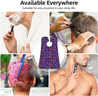 No-Slip Shaving Bib, Beard Grooming Apron with Strong Suction Cups, Cartoon UFO Astronaut Rockets Purple Galaxy Stars Nebula Letters Space Alphabet
