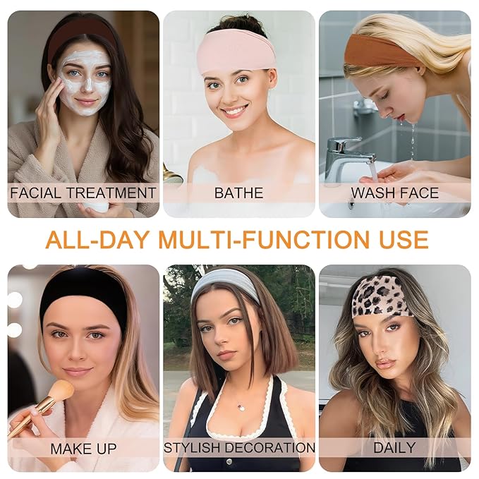 Wide Headbands for Women Trendy Women's Hair Bands Non Slip Yoga Workout Head Bands for Everyday Fashion Hair Accessories Band 6 Pack