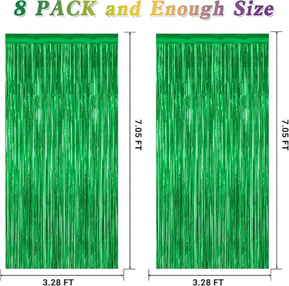 ZATAYE 8 Pack Green Christmas St Patricks Foil Curtain Streamer Decorations | - Image 2