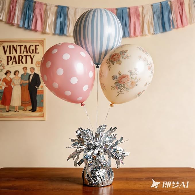 Glitter Silver Balloon Weights, 12 Pack | Glitter silver PET film; helium - Image 4