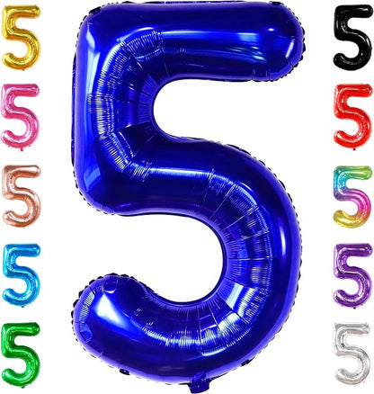 KatchOn Navy Blue Number 5 Balloon 40 Inch | 5th Birthday Decorations by KatchOn