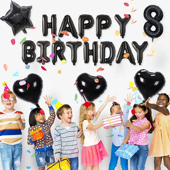 2 Set 20 Pcs 0-9 Black Number Balloons 16 Inch Black Number Mylar Foil Balloons - Image 7