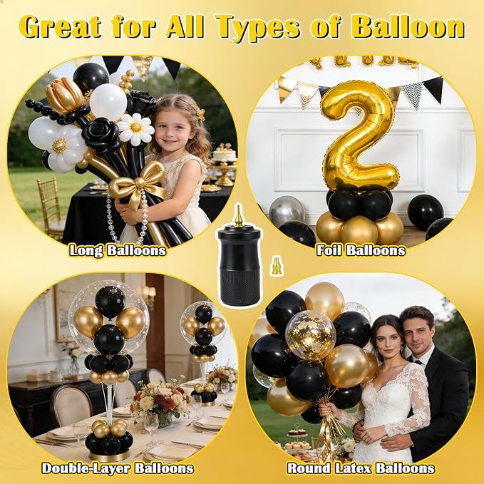 AXHJ Electric Balloon Pump, Portable Electric Air Balloon Pump Dual Nozzle Air - Image 6