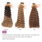 27# Deep Wave Braiding Human Hair Bundles Honey Blonde Bulk Human Hair for Crochet Micro Boho Braids 100 Grams (2 of 50g)18 inch