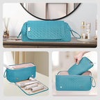 Hair Tools Travel Bag Karsyon Heat Resistant Mat Case Hot Tools Straightener, Curling Iron,Hair Dryers,Haircare Accessories Travel Essentials for Women 2 in 1 Organizer Bags(Teal)