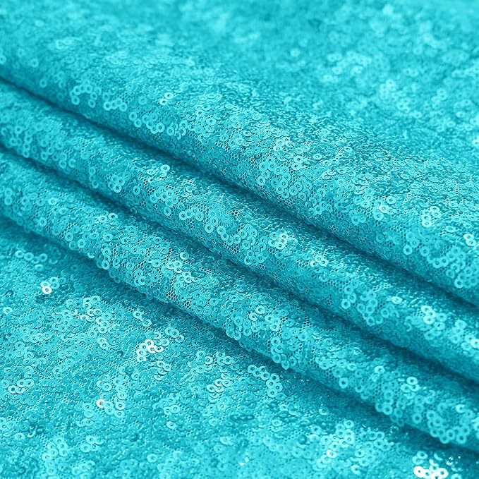 Sugargirl Turquoise Sequin Backdrop Curtain 4FTx8FT Glitter Turquoise - Image 9