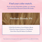 eSalon Permanent Hair Color & Hair Dye Complete Kit- Medium Blonde - Personal Colorist Kit for Up To 100% Gray Coverage for All Hair Types - Professional-Grade Ammonia-Free Hair Dye