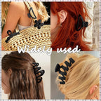 12 Pcs Claw Clips, Multi-Shapes Hair Clips for Women Girls, Non-Slip Large Jaw Claw Clips for Thick Thin Curly Hair Accessories (Black)