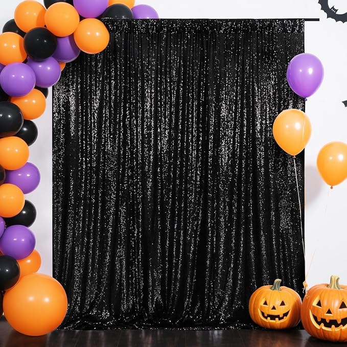 Eternal Beauty Black 3mm Sequin Backdrop 6x6 Ft - Image 2