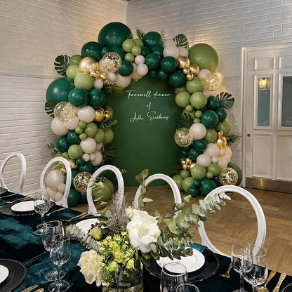 Dark Green and Gold Balloons Arch Kit - Image 3