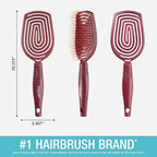 Conair Scalp Care Detangling hairbrush - Curly Hair Brush - Scalp Massager - hairbrushes for women & men - detangler for all lengths and types - stocking stuffers - gifts for her - Red Rush