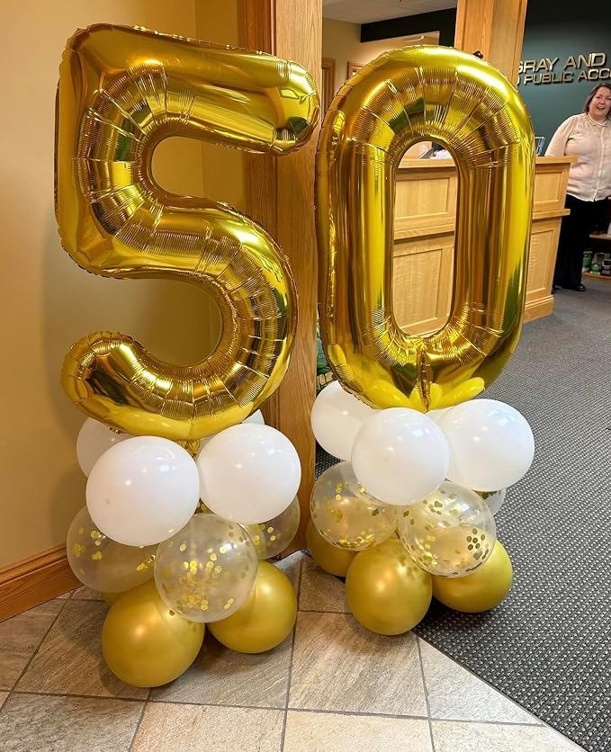 Gold Number 50 Balloon 40 Inch - Image 4