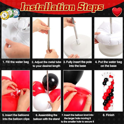 2 Sets Casino Theme Party Decoration Adjustable Poker Themed Balloon Column - Image 4