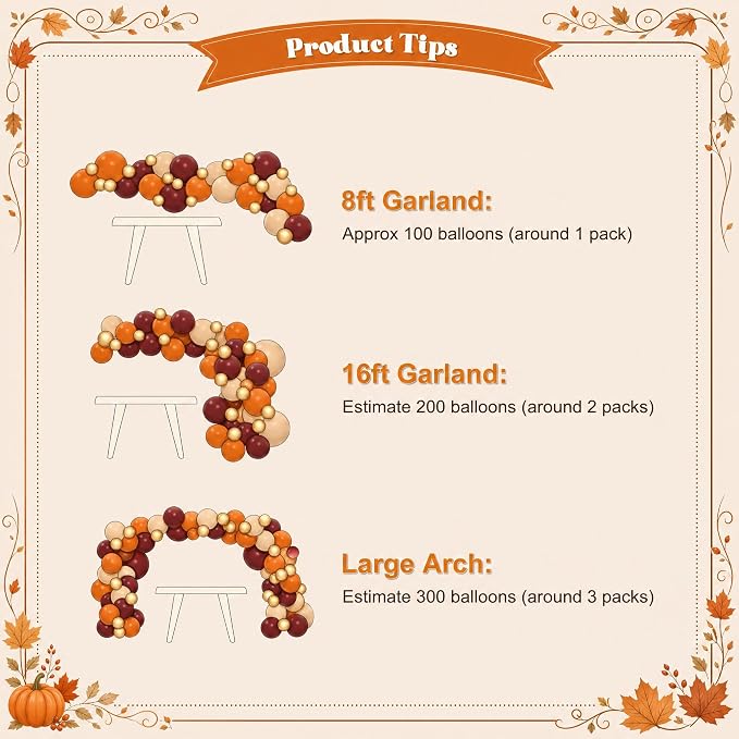 Burgundy Fall Balloon Arch Kit for Autumn Thanksgiving Party Decorations | - Image 7
