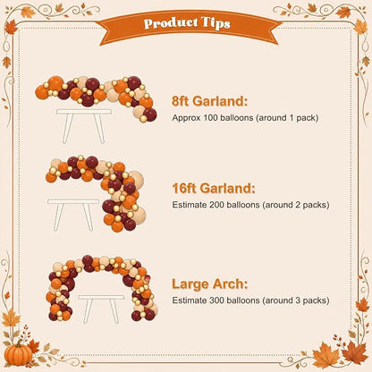 Burgundy Fall Balloon Arch Kit for Autumn Thanksgiving Party Decorations | - Image 7