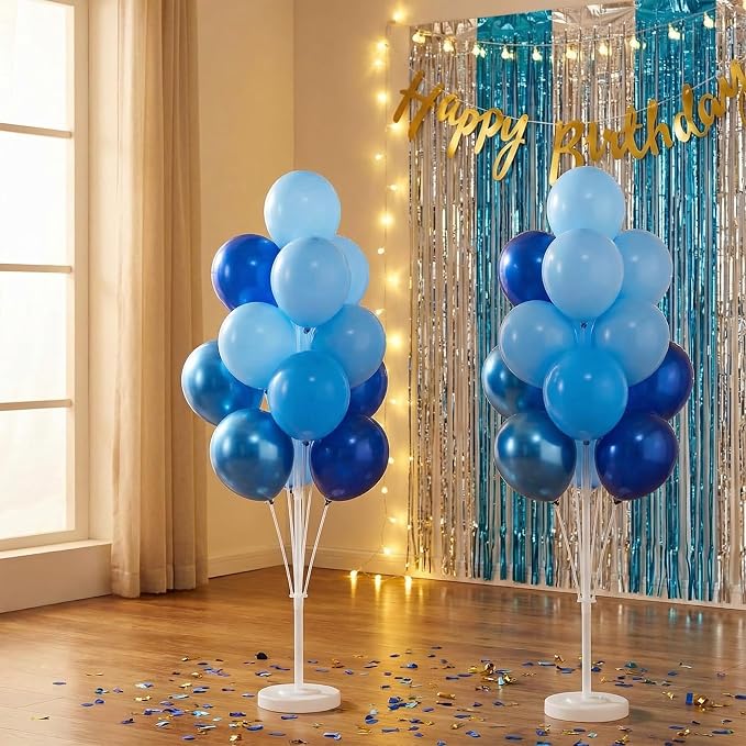 Balloon Sticks with Base for Floor&Table, Metallic Pearl Baby Blue Balloon - Image 8