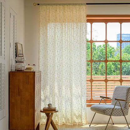 ENJOYBRIDAL Daisy 96 Inch Curtains 2 Panel Sets Semi Sheer Drapes Crochet Lace by ENJOYBRIDAL