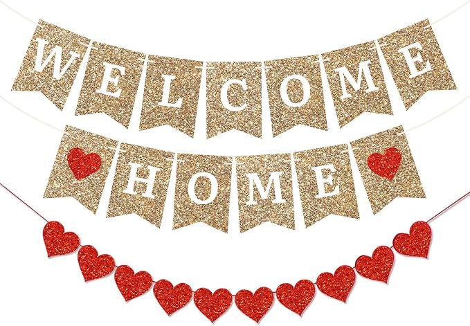 Pre-Strung Welcome Home Banner by PerfectOccasion