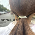 Blonde Bracelet Hair Ties for Women, 5 Pack Cute 3mm Thick Elastic Ponytail Holders Accessories No Damage Stretchy Beaded Pony Tails Hair Ties with Gold Metal Charms Beads