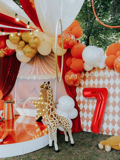 40 Inch 7 Red Number Balloons Mylar Foil Balloons 7th Birthday Party Decor | - Image 4